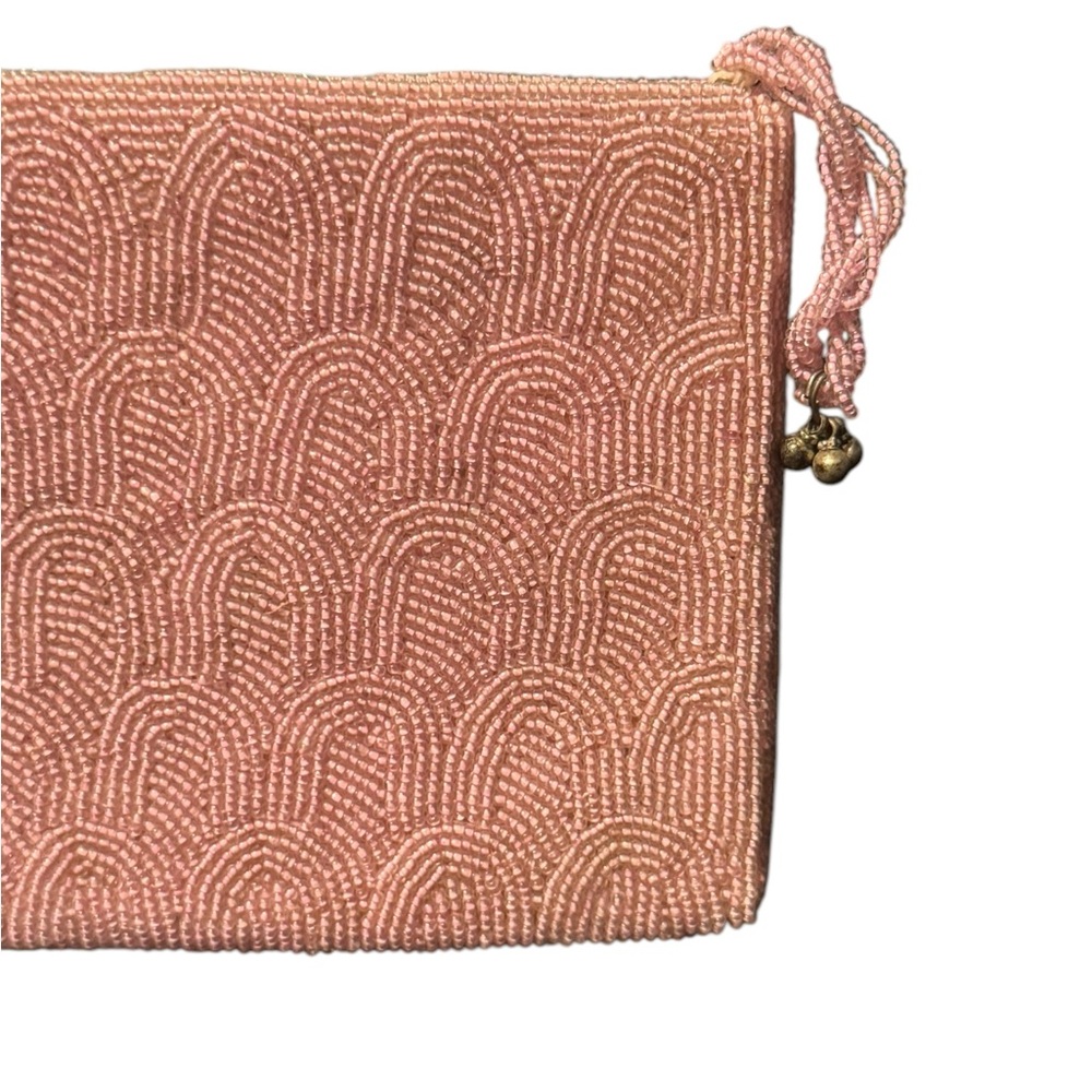 Elegant Pink Seed Beaded Clutch - Picture 4 of 10